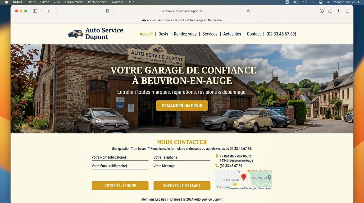 Exemple de site — Auto Service Dupont